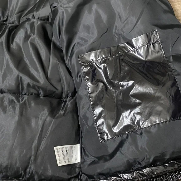 WESC Shiny Men’s Black Puffer Jacket with Hood